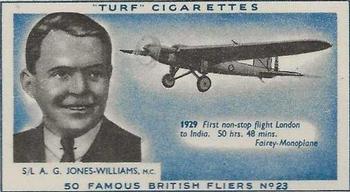 1956 Turf Famous British Fliers #23 A.G. Jones-Williams Front