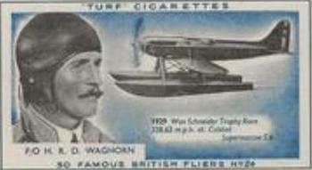 1956 Turf Famous British Fliers #24 H.R.D. Waghorn Front