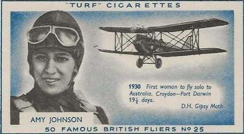 1956 Turf Famous British Fliers #25 Amy Johnson Front