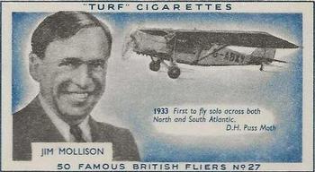 1956 Turf Famous British Fliers #27 Jim Mollison Front