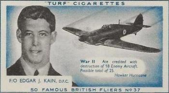 1956 Turf Famous British Fliers #37 Edgar J. Kain Front