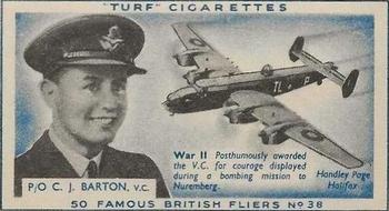 1956 Turf Famous British Fliers #38 C.J. Barton Front