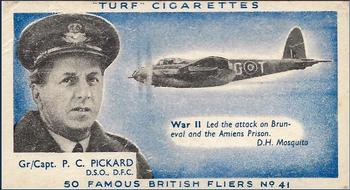 1956 Turf Famous British Fliers #41 P.C. Pickard Front