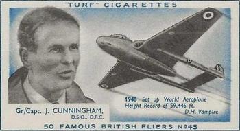 1956 Turf Famous British Fliers #45 John Cunningham Front