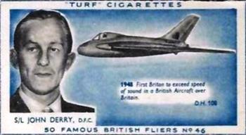 1956 Turf Famous British Fliers #46 John Derry Front