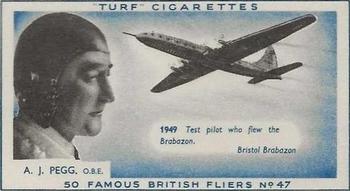 1956 Turf Famous British Fliers #47 A. J. Pegg Front