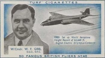 1956 Turf Famous British Fliers #48 W.F. Gibb Front