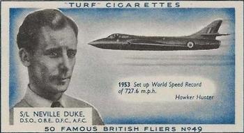 1956 Turf Famous British Fliers #49 Neville Duke Front