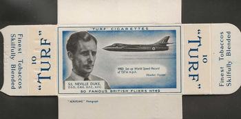 1956 Turf Famous British Fliers Uncut Singles #49 Neville Duke Front