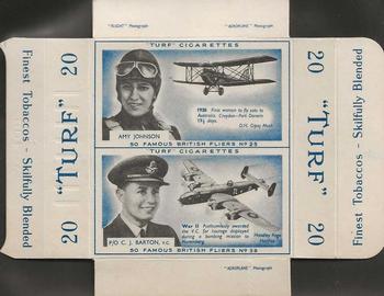 1956 Turf Famous British Fliers Uncut Pairs #25 / 38 Amy Johnson / C.J. Barton Front