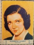 1932 National Screen Stars Stamps Series 1 #NNO Claudette Colbert Front