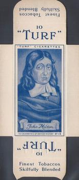 1951 Turf Celebrities of British History Uncut Singles #18 John Milton Front