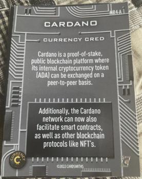 2022 Cardsmiths Currency Series 1 - Meta Rare Holofoil #MR4A Cardano Back