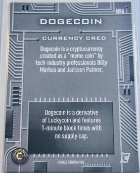 2022 Cardsmiths Currency Series 1 - Meta Rare Holofoil #MR6 Dogecoin Back