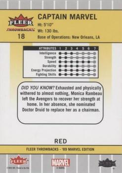 2023 Fleer Throwbacks '89 Marvel Edition - Red #18 Captain Marvel Back