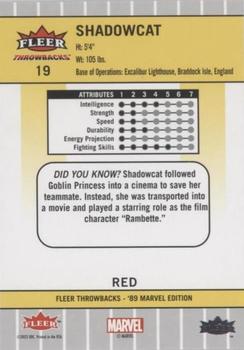 2023 Fleer Throwbacks '89 Marvel Edition - Red #19 Shadowcat Back