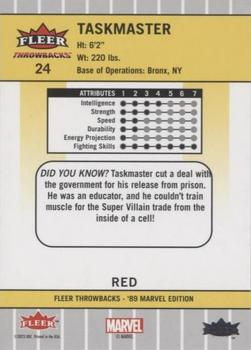2023 Fleer Throwbacks '89 Marvel Edition - Red #24 Taskmaster Back