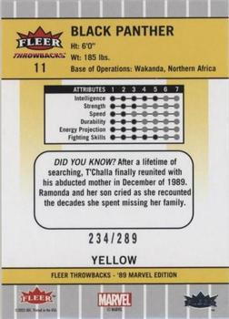 2023 Fleer Throwbacks '89 Marvel Edition - Yellow #11 Black Panther Back