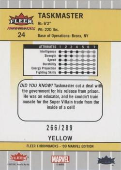 2023 Fleer Throwbacks '89 Marvel Edition - Yellow #24 Taskmaster Back