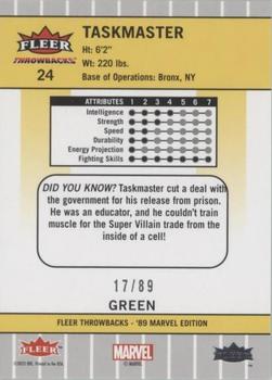 2023 Fleer Throwbacks '89 Marvel Edition - Green #24 Taskmaster Back