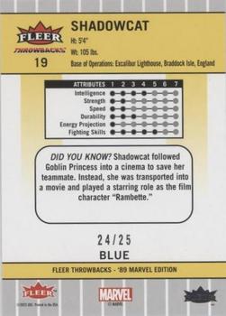 2023 Fleer Throwbacks '89 Marvel Edition - Blue #19 Shadowcat Back