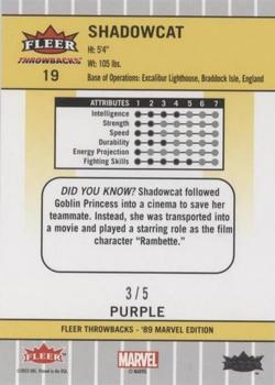 2023 Fleer Throwbacks '89 Marvel Edition - Purple #19 Shadowcat Back
