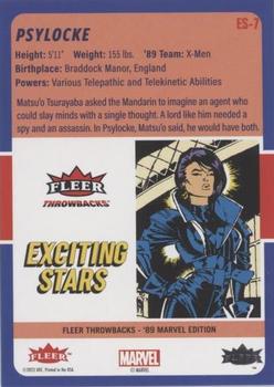 2023 Fleer Throwbacks '89 Marvel Edition - Exciting Stars #ES-7 Psylocke Back