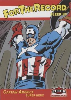2023 Fleer Throwbacks '89 Marvel Edition - For the Record #FR-3 Captain America Front