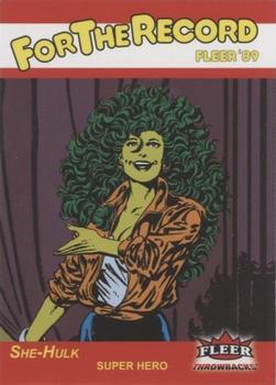 2023 Fleer Throwbacks '89 Marvel Edition - For the Record #FR-4 She-Hulk Front