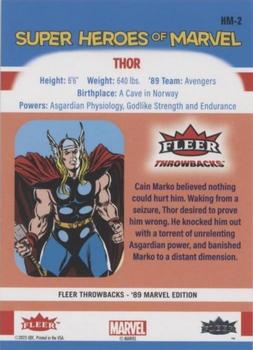 2023 Fleer Throwbacks '89 Marvel Edition - Super Heroes of Marvel #HM-2 Thor Back