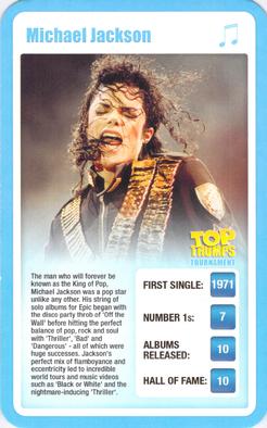 2009 Top Trumps Tournament Pop Stars #NNO Michael Jackson Front