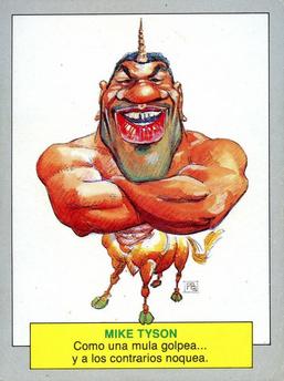 1990 Ediciones Este Karikatas Y Chistorretas Stickers #42 Mike Tyson Front