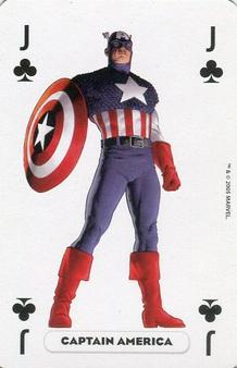 2005 Panini Marvel Heroes Playing Cards Red Backs #J♣ Captain America Front
