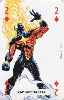 2005 Panini Marvel Heroes Playing Cards Red Backs #2♦ Captain Marvel Front