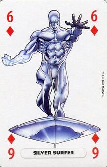 2005 Panini Marvel Heroes Playing Cards Red Backs #6♦ Silver Surfer Front