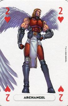 2005 Panini Marvel Heroes Playing Cards Red Backs #2♥ Archangel Front