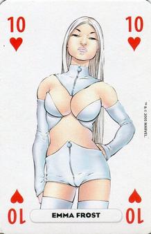 2005 Panini Marvel Heroes Playing Cards Red Backs #10♥ Emma Frost Front