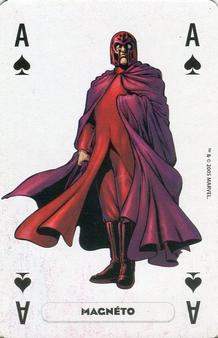 2005 Panini Marvel Heroes Playing Cards Red Backs #A♠ Magneto Front