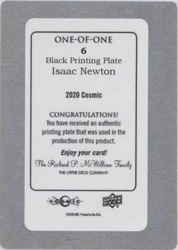 2023 Upper Deck Cosmic - Base - Printing Plates Black Achievement #6 Isaac Newton Back