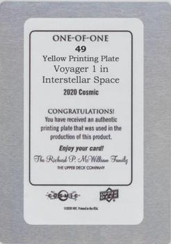 2023 Upper Deck Cosmic - Base - Printing Plates Yellow Achievement #49 Voyager 1 in Interstellar Space Back