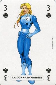 2005 Panini Marvel Heroes Playing Cards Blue Backs #3♣ La Donna Invisibile Front