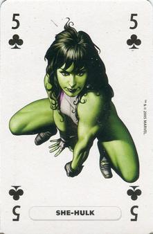 2005 Panini Marvel Heroes Playing Cards Blue Backs #5♣ She-Hulk Front