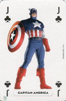 2005 Panini Marvel Heroes Playing Cards Blue Backs #J♣ Capitan America Front