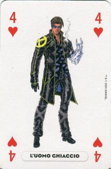 2005 Panini Marvel Heroes Playing Cards Blue Backs #4♥ L’Uomo Ghiaccio Front