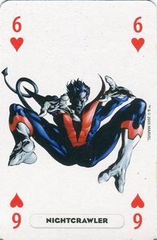 2005 Panini Marvel Heroes Playing Cards Blue Backs #6♥ Nightcrawler Front