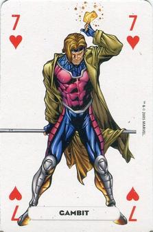 2005 Panini Marvel Heroes Playing Cards Blue Backs #7♥ Gambit Front
