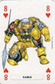 2005 Panini Marvel Heroes Playing Cards Blue Backs #8♥ Cable Front