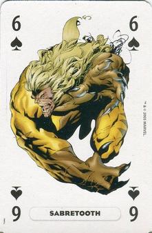 2005 Panini Marvel Heroes Playing Cards Blue Backs #6♠ Sabretooth Front