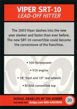 2004 Dodge #20 Viper SRT-10 Back