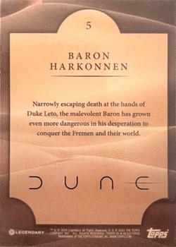 2024 Topps Dune Release Day - Orange Foil #5 Baron Harkonnen Back